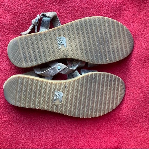 SOREL Sz 8 Ella Criss-cross Full-grain leather EVA Molded Rubber Sole Sandals - Picture 9 of 12